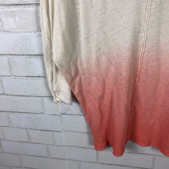 NEW Free People Linen Blend Ombre Tee - Picture 7 of 8